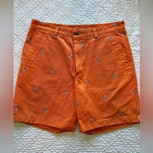 J. McLaughlin Orange with blue Seahorses shorts size 38